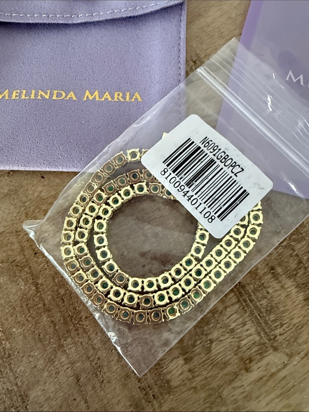🌟 BRAND NEW 🌟 Melinda Maria Grand Heiress Gold Opal Tennis Necklace 4mm 🩵 💫 - Picture 5 of 9